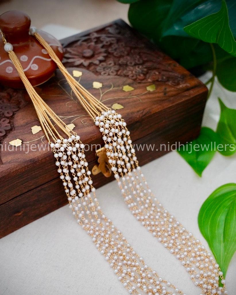Premium white beads layered necklace (8 layers )