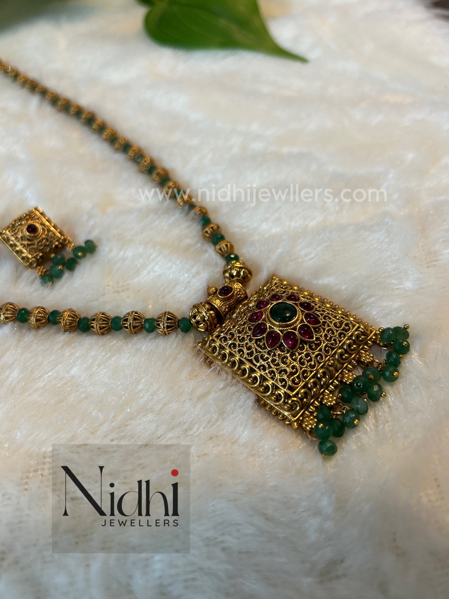 Green Stone Haram with earring