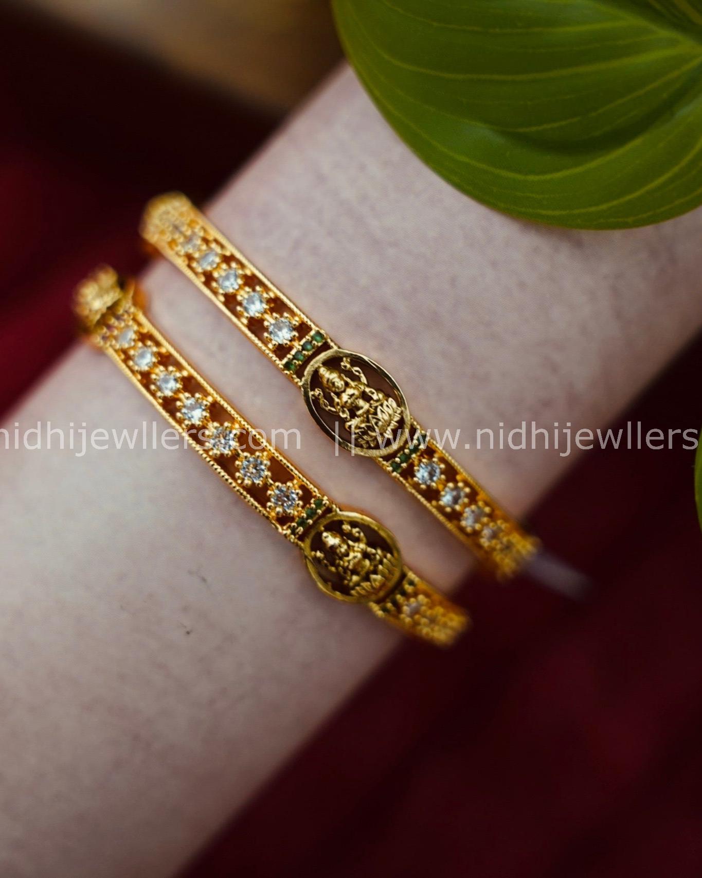 Premium Lakshmi Bangles with white stones