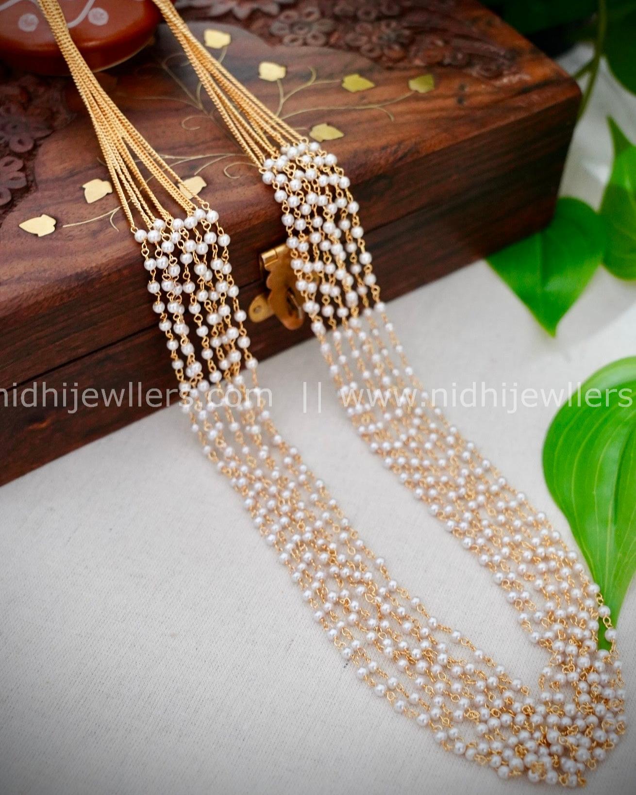 Premium white beads layered necklace (8 layers )