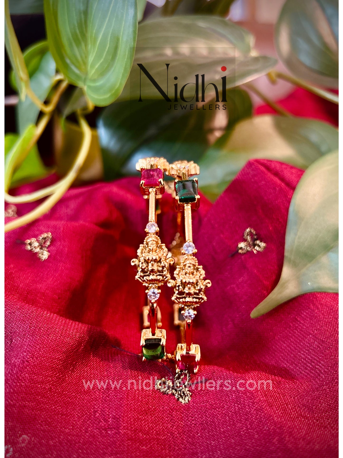 Lakshmi multi colour stone Bangles (Set of 2)