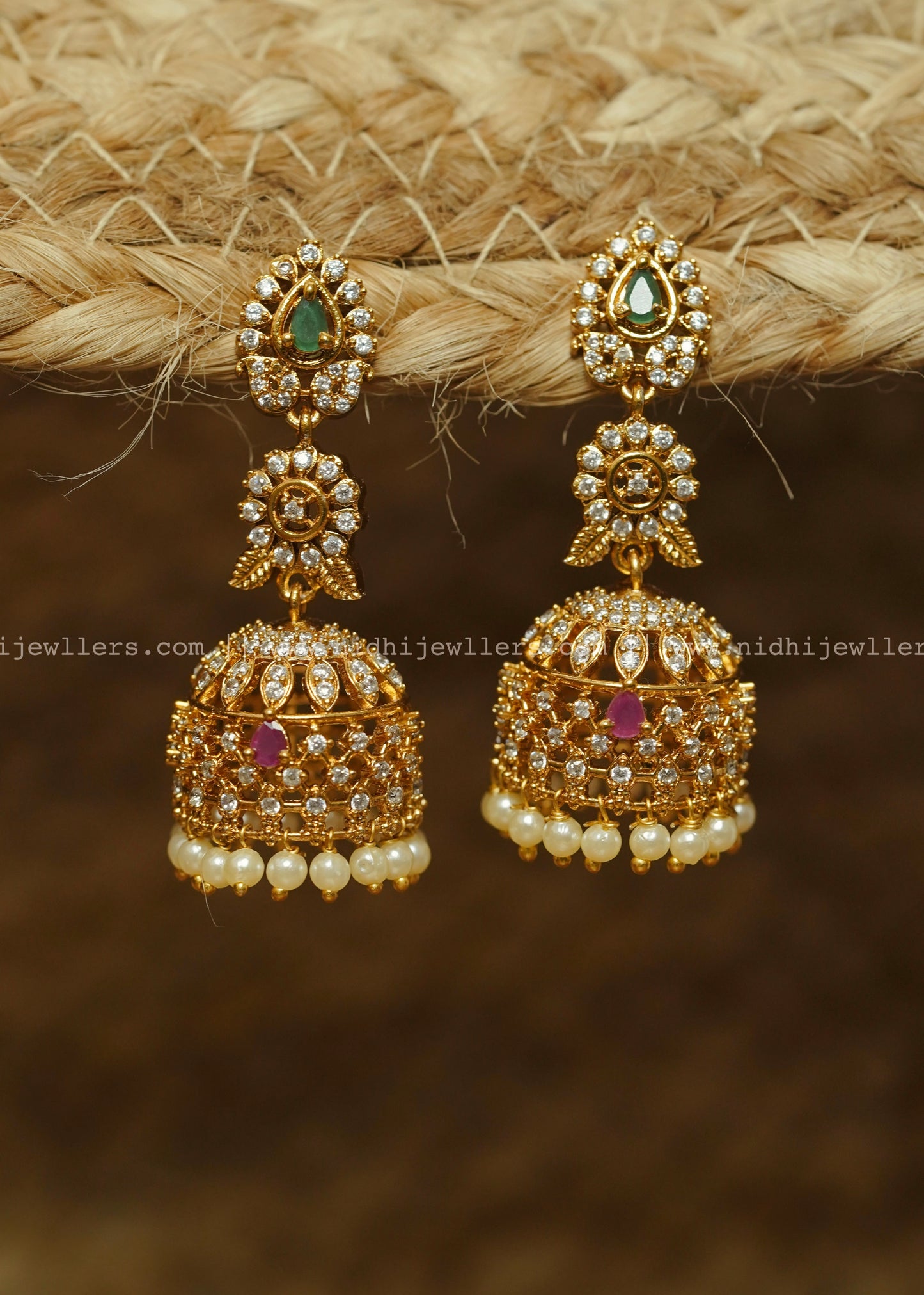 Premium AD stone jhmuka