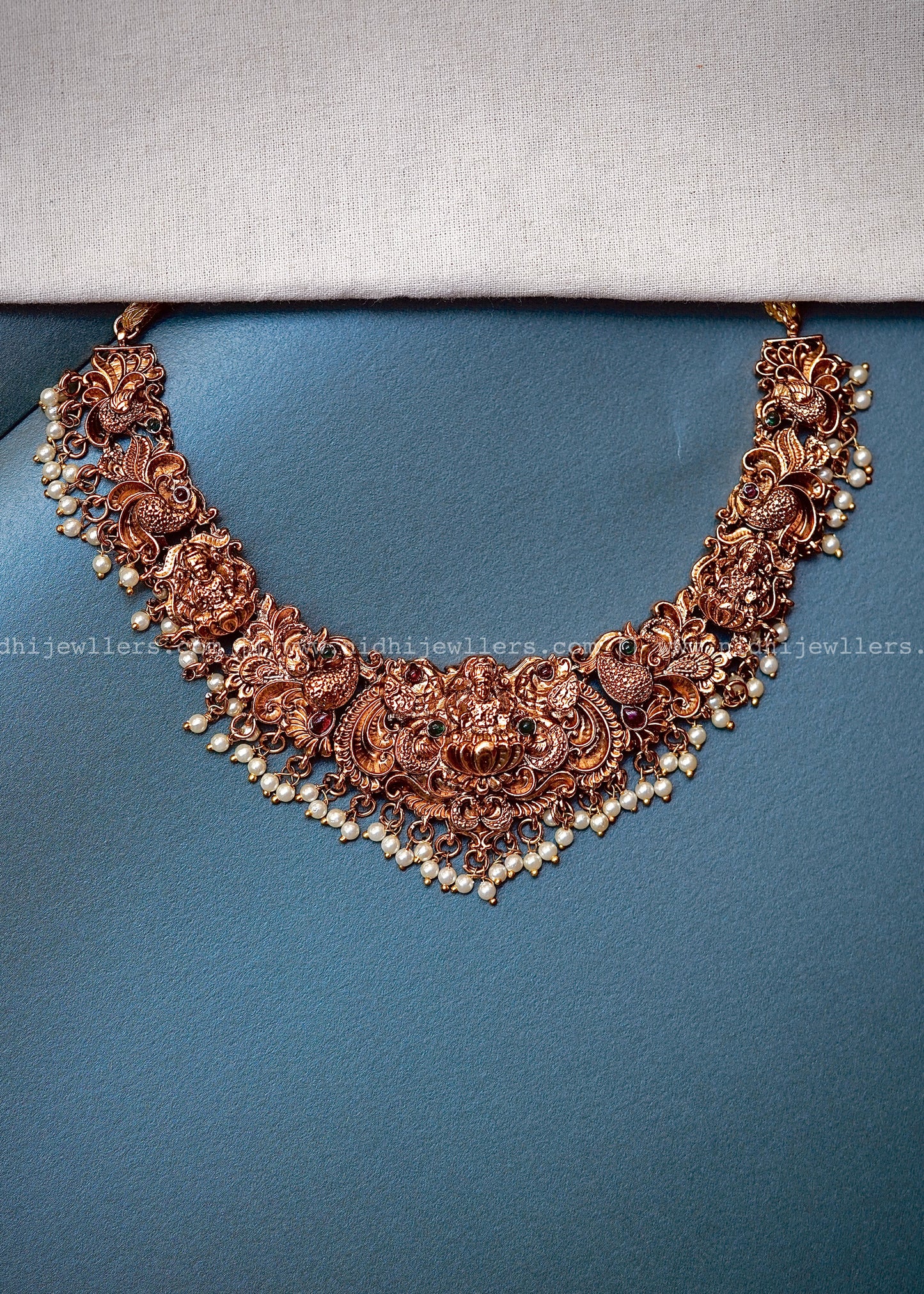 Premium Lakshmi Nakshi necklace white beads
