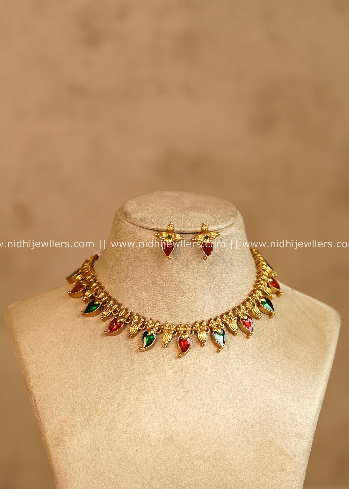 Multi-Color Palakka Mango Choker Set - Punya