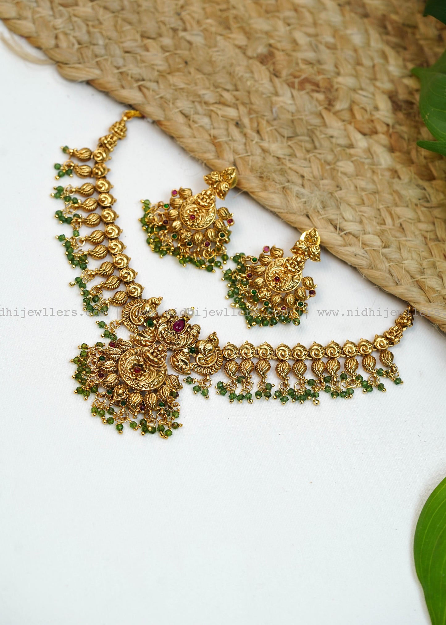 Lakshmi necklace -Padma (Green)