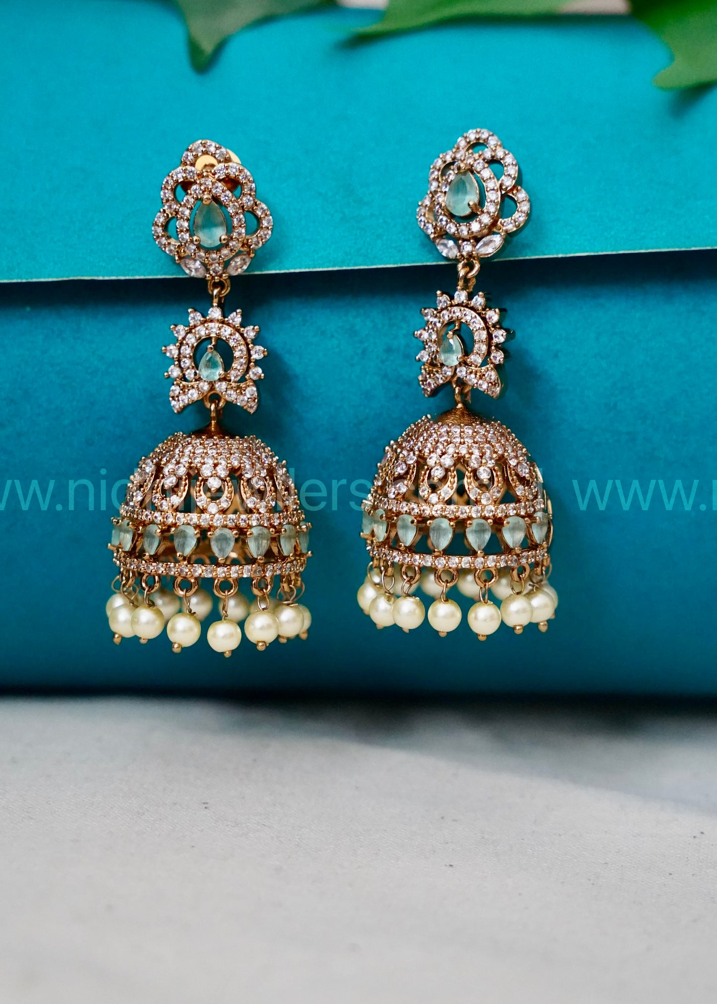 Premium ad stone jhumka