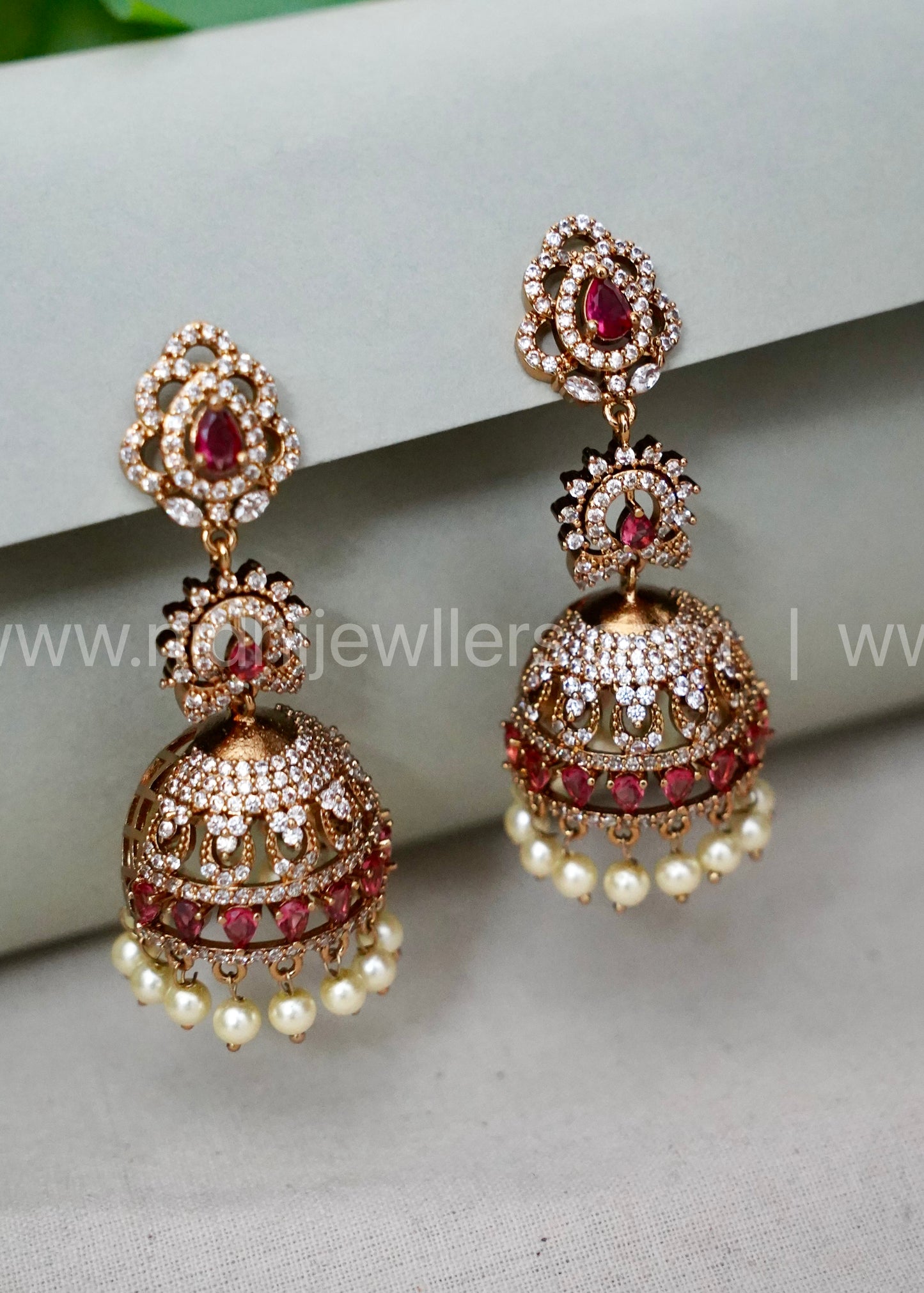 Premium ad stone jhumka