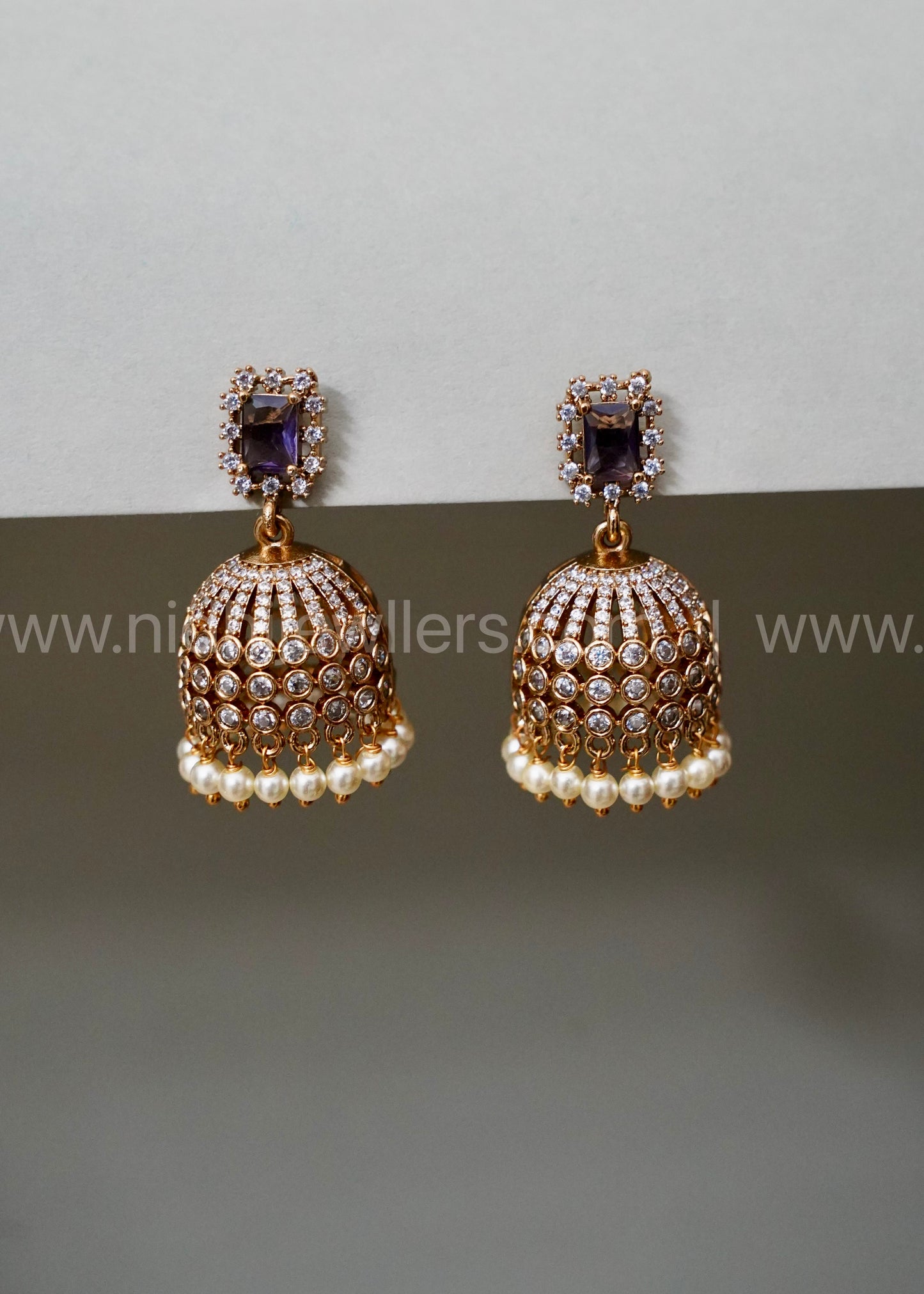 Premium ad stone jhumka