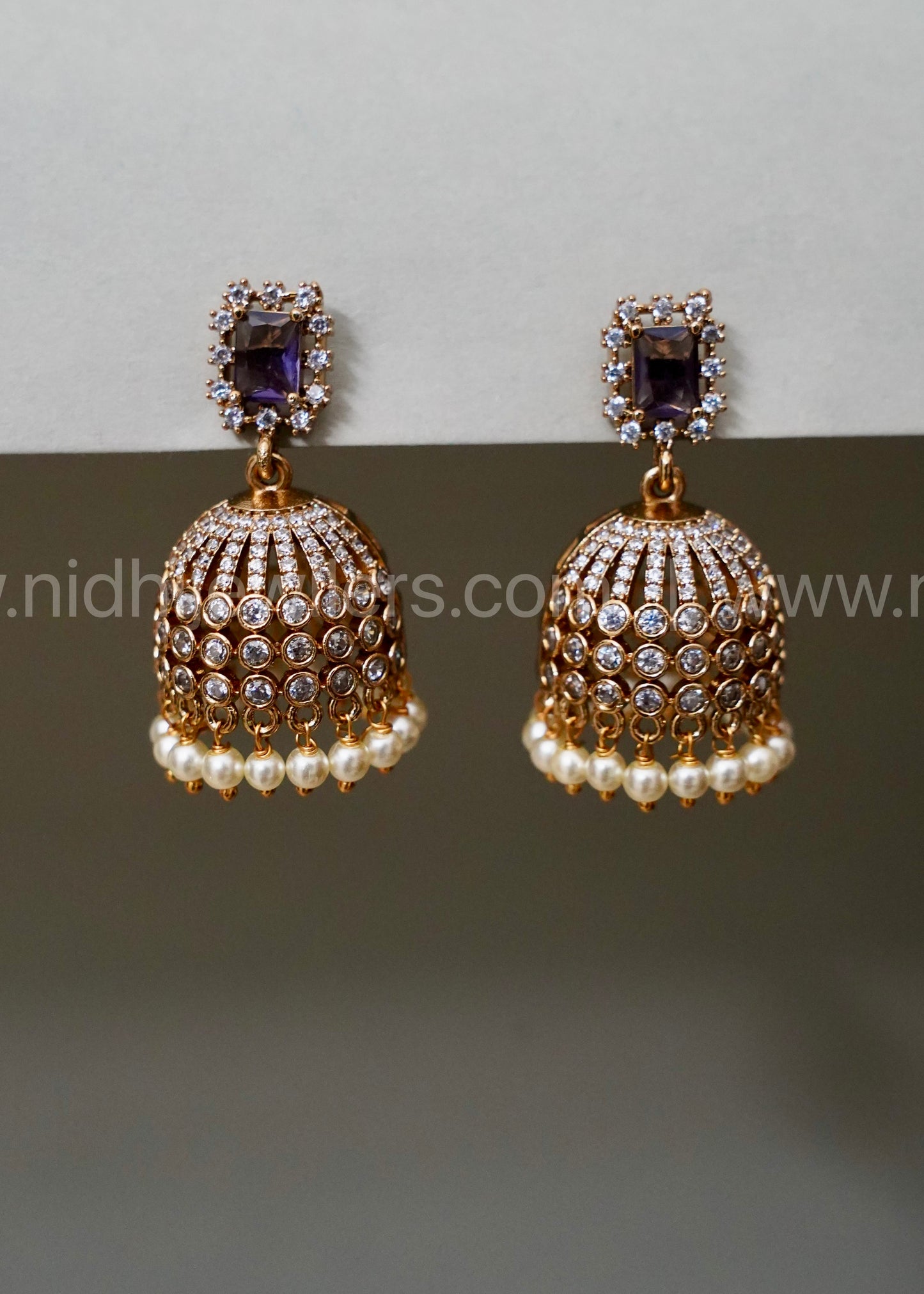 Premium ad stone jhumka