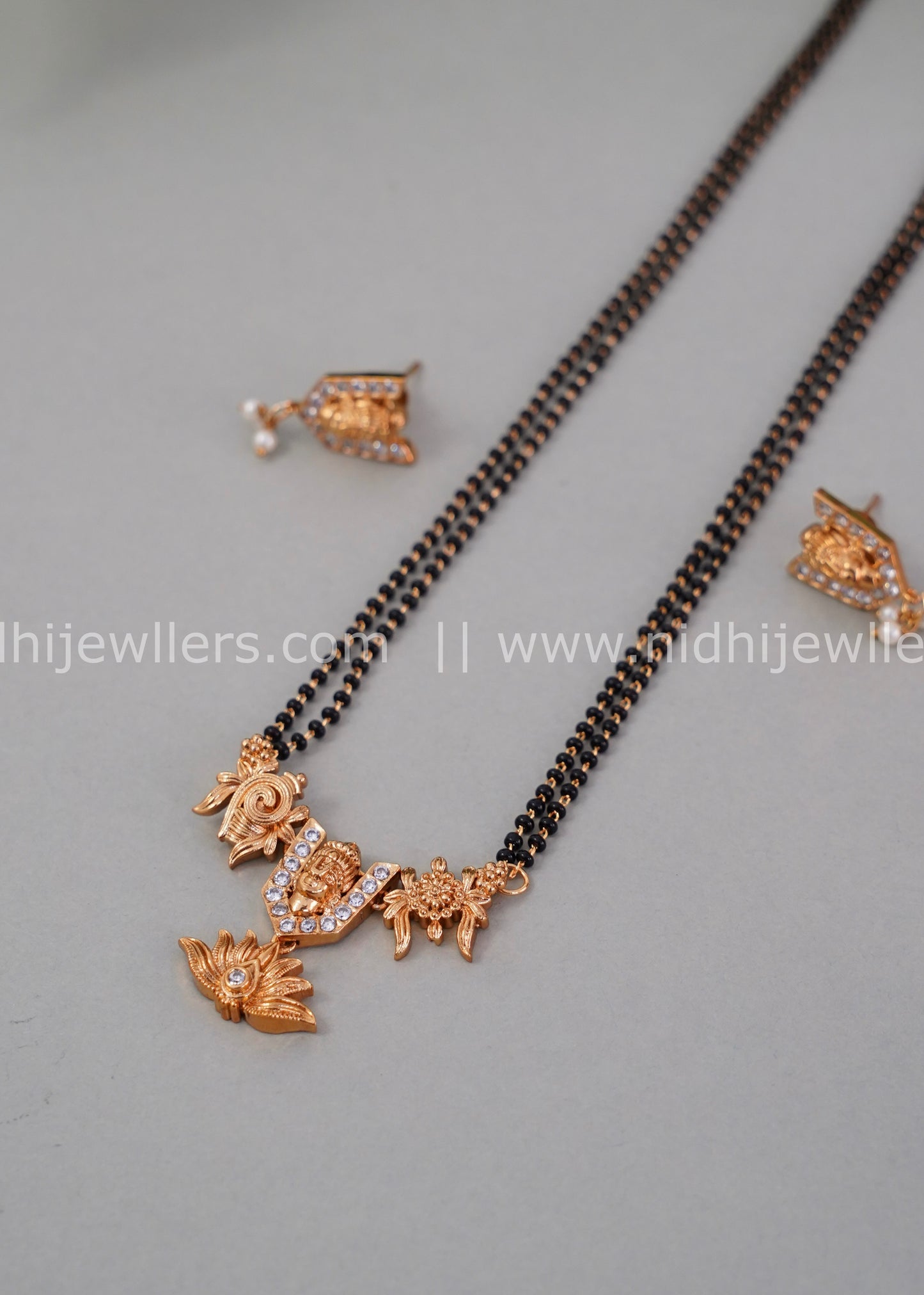 Black beads balaji neck piece