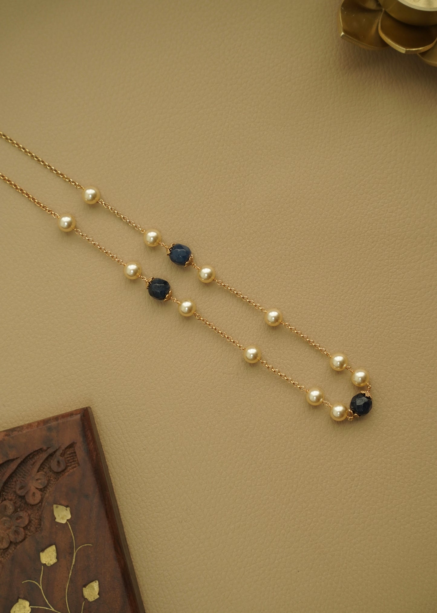 Real gold polished neckchain Blue