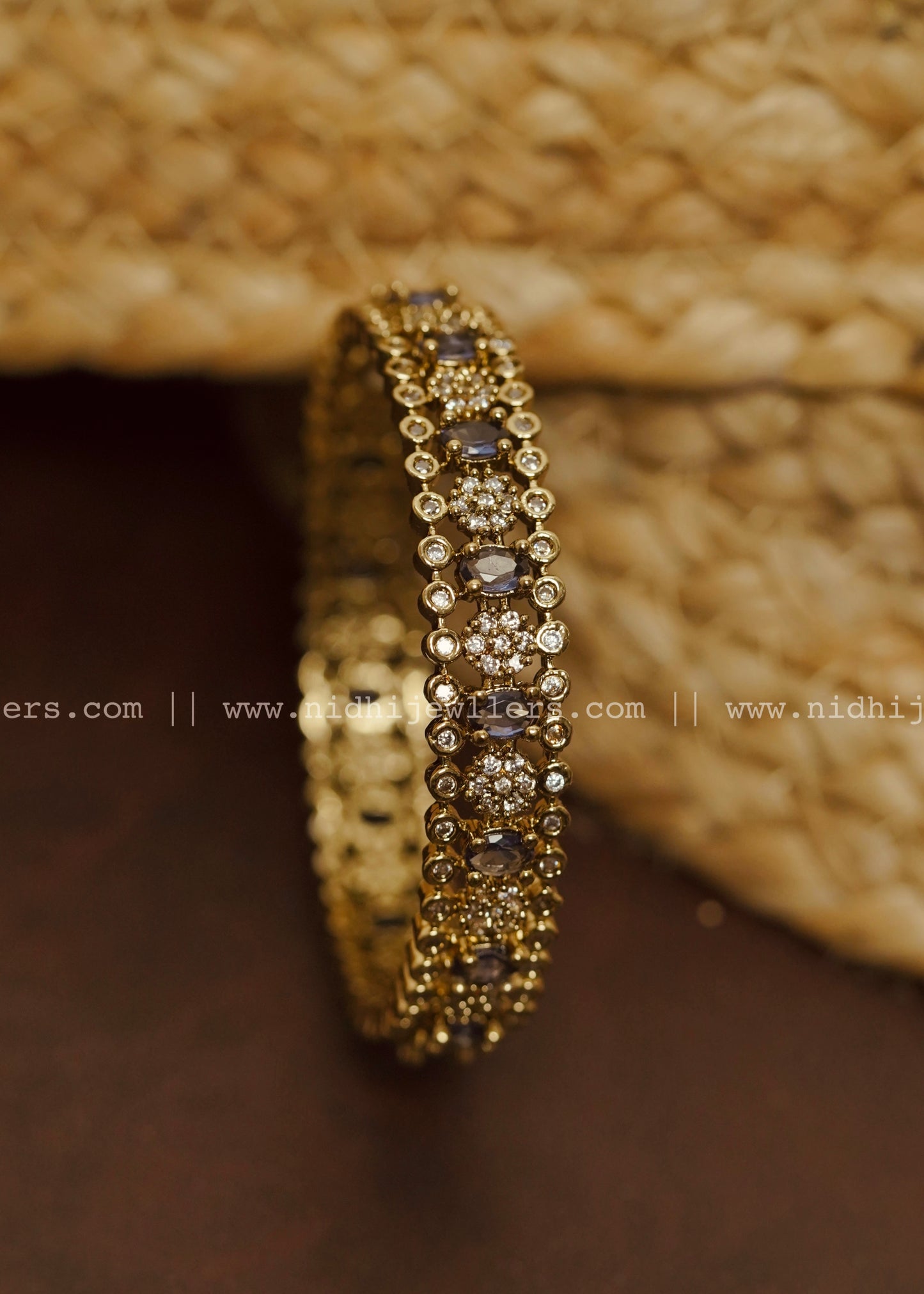 Premium AD stone bangles Lavender