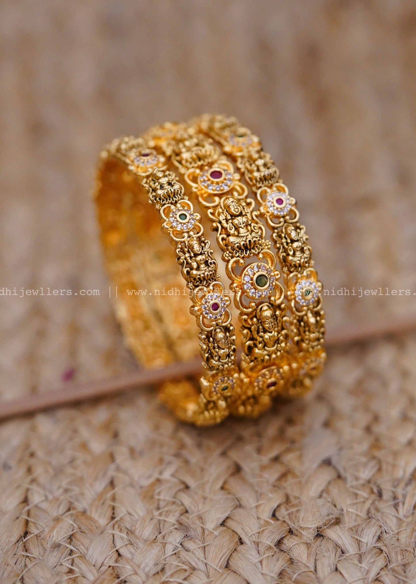 Premium Lakshmi floral bangle set