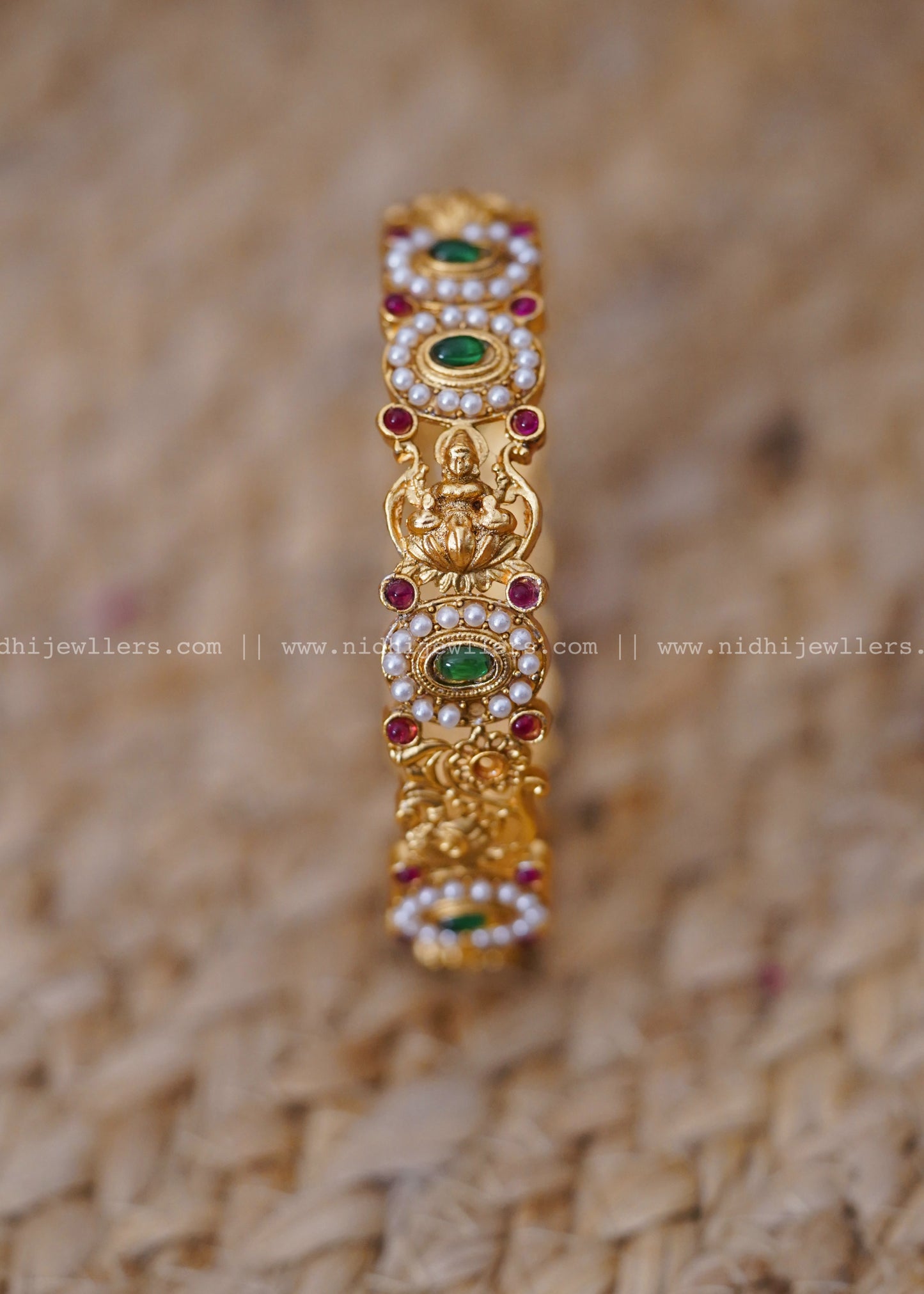 Lakshmi white beads bangle