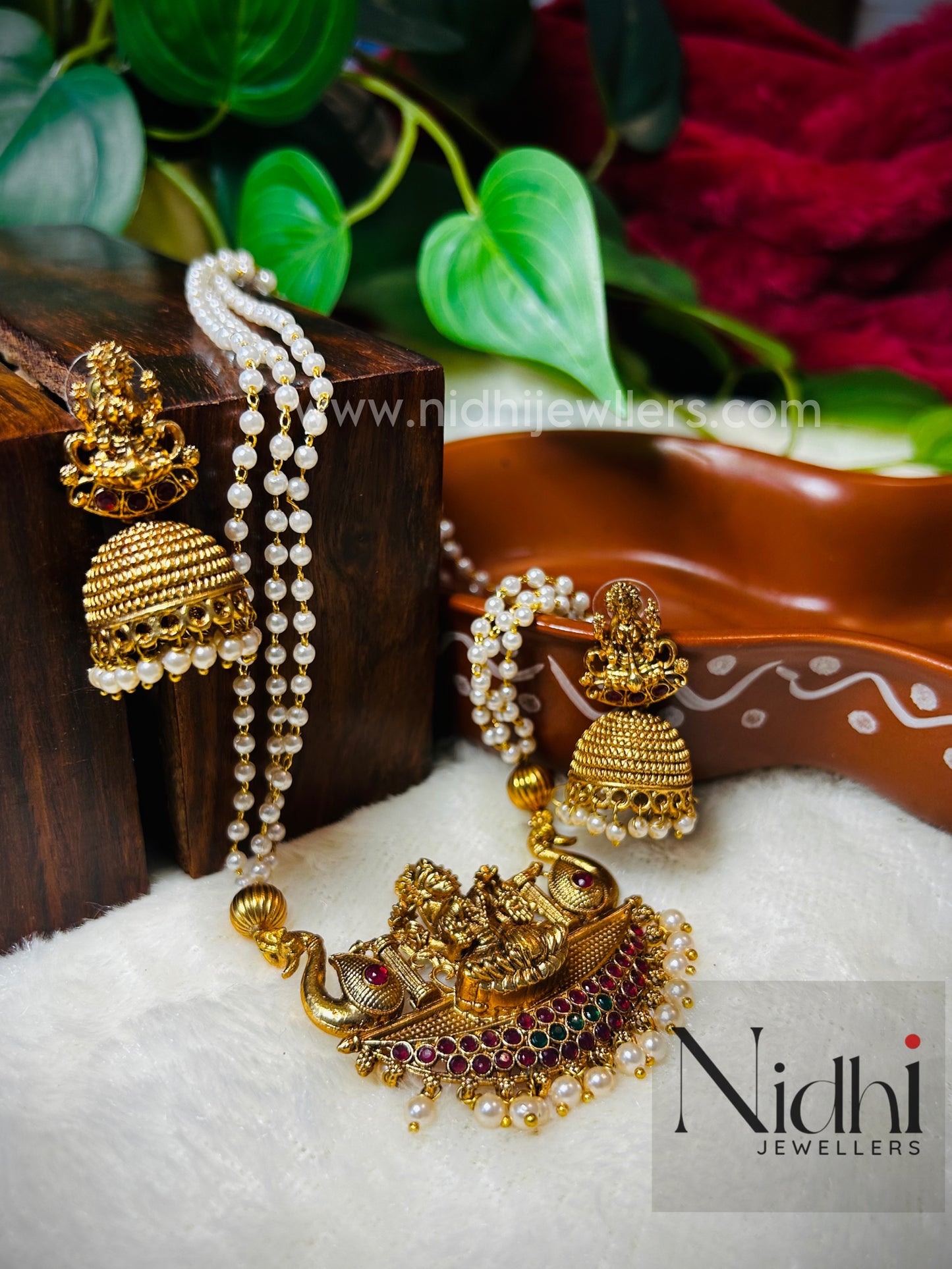 Layered Lakshmi Haram with earring