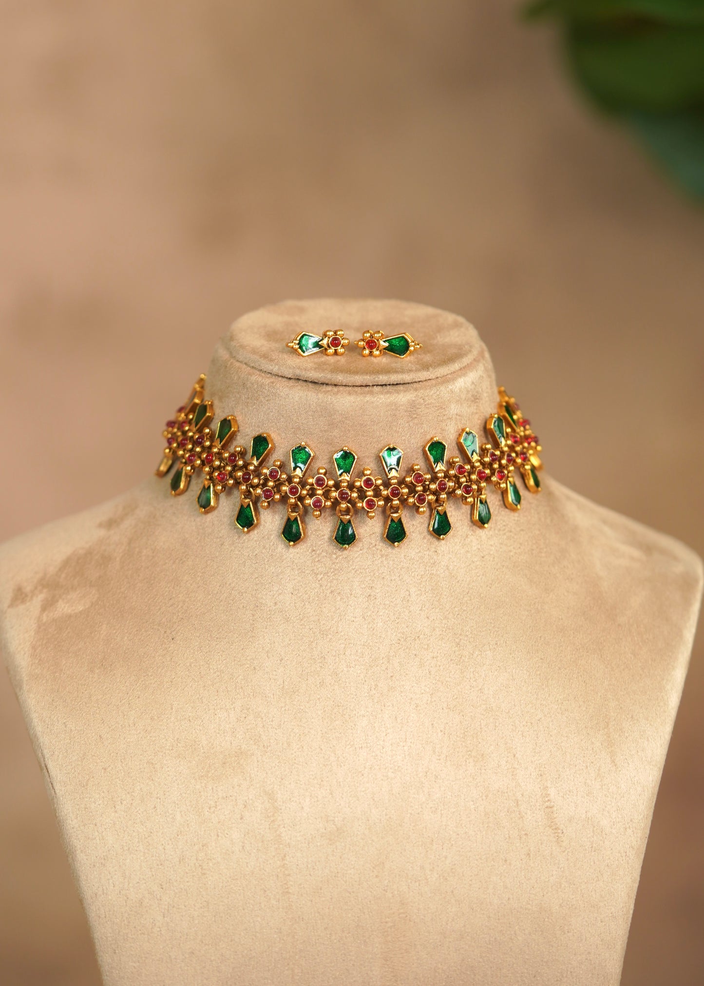 Antique Green Palakka Choker Set - Anya (Copy)