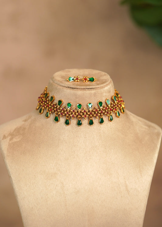 Antique Green Palakka Choker Set - Anya (Copy)