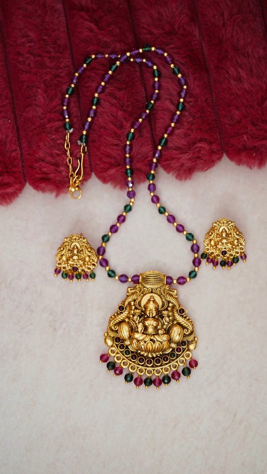 Multicoloured Crystal beads neck chain