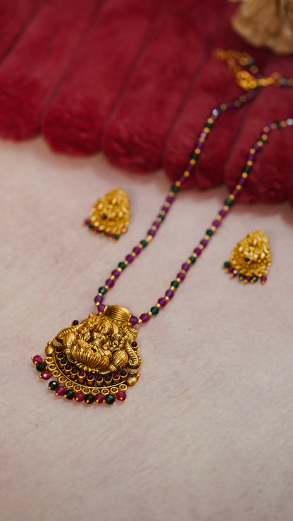 Multicoloured Crystal beads neck chain
