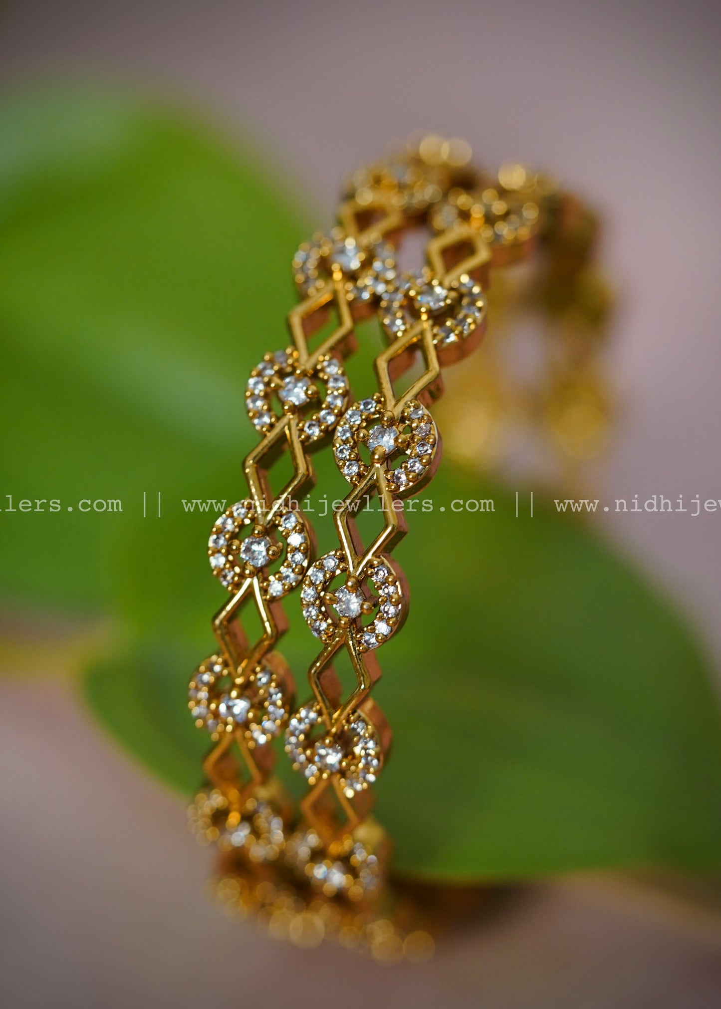 Premium white stone bangles