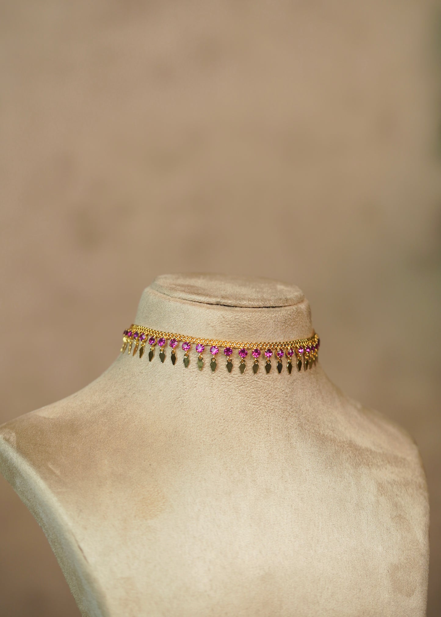 Ruby Stone Gold Plated Traditional Elakkathali Choker – Elina