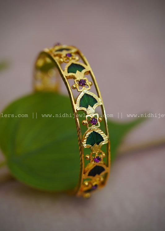 Premium gold polished Kerala palakka bangle