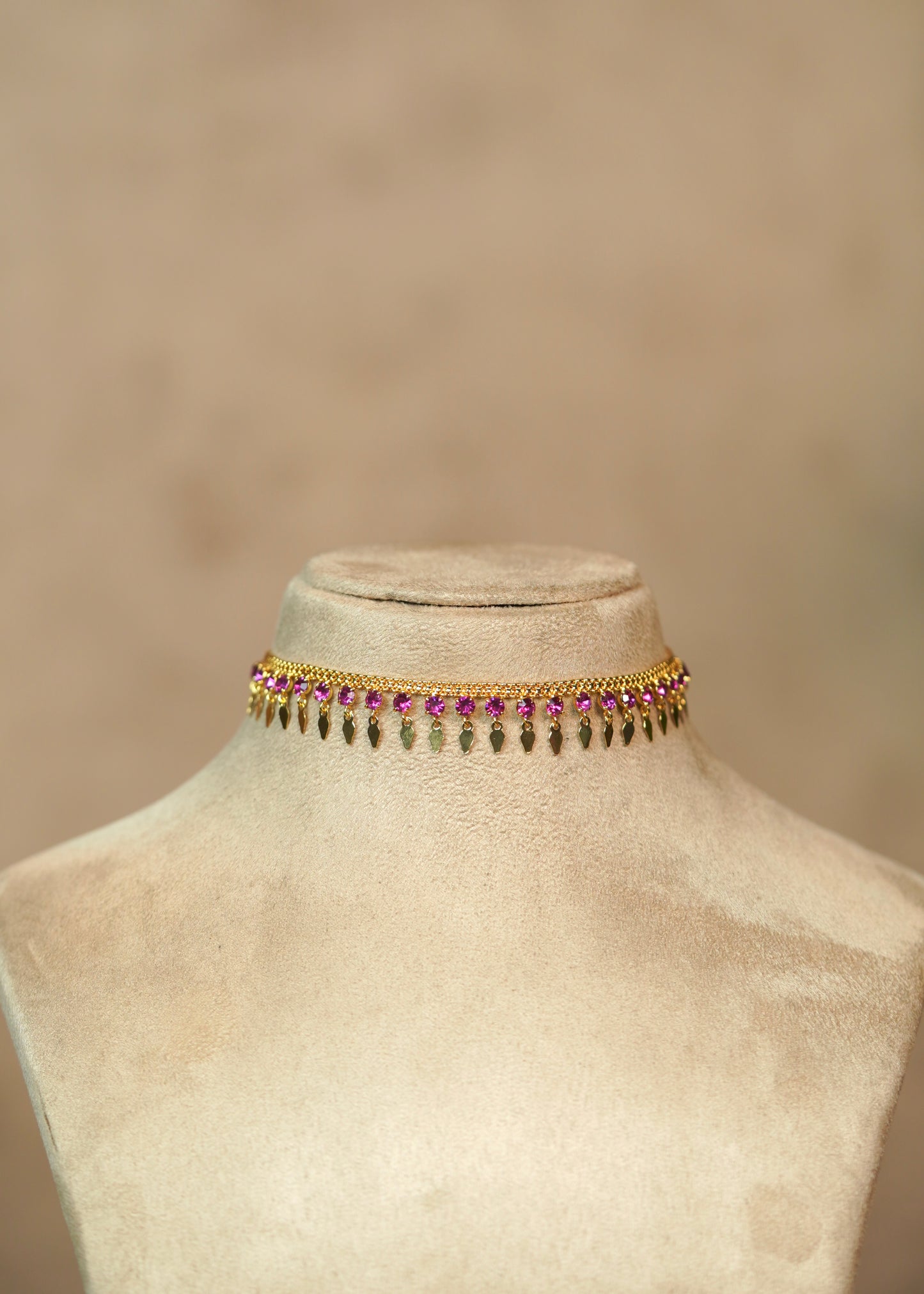 Ruby Stone Gold Plated Traditional Elakkathali Choker – Elina