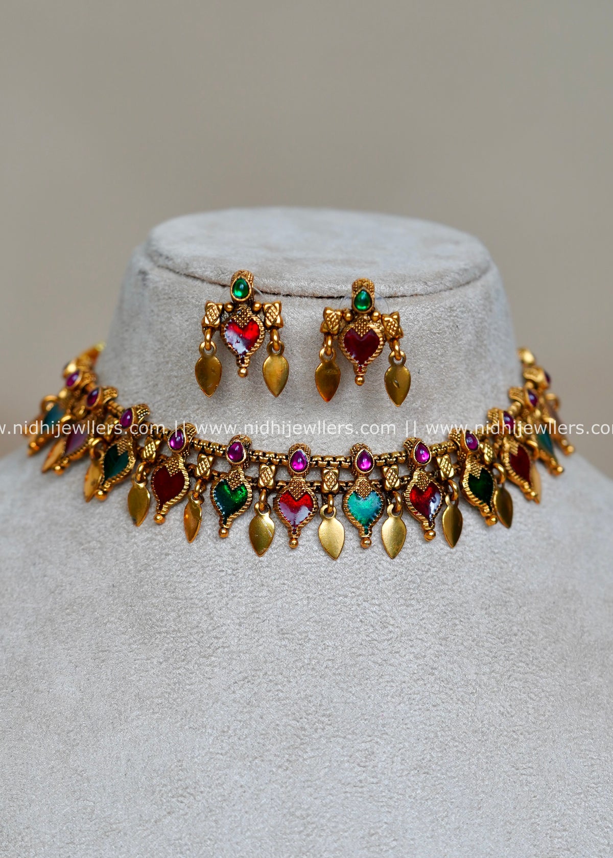 Palakka Elakkathali Fusion Choker Set -Multi colour - (Elakkathali, Palakka)