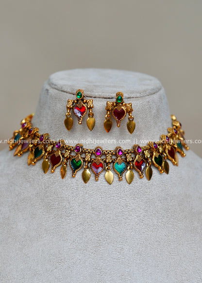 Palakka Elakkathali Fusion Choker Set -Multi colour - (Elakkathali, Palakka)