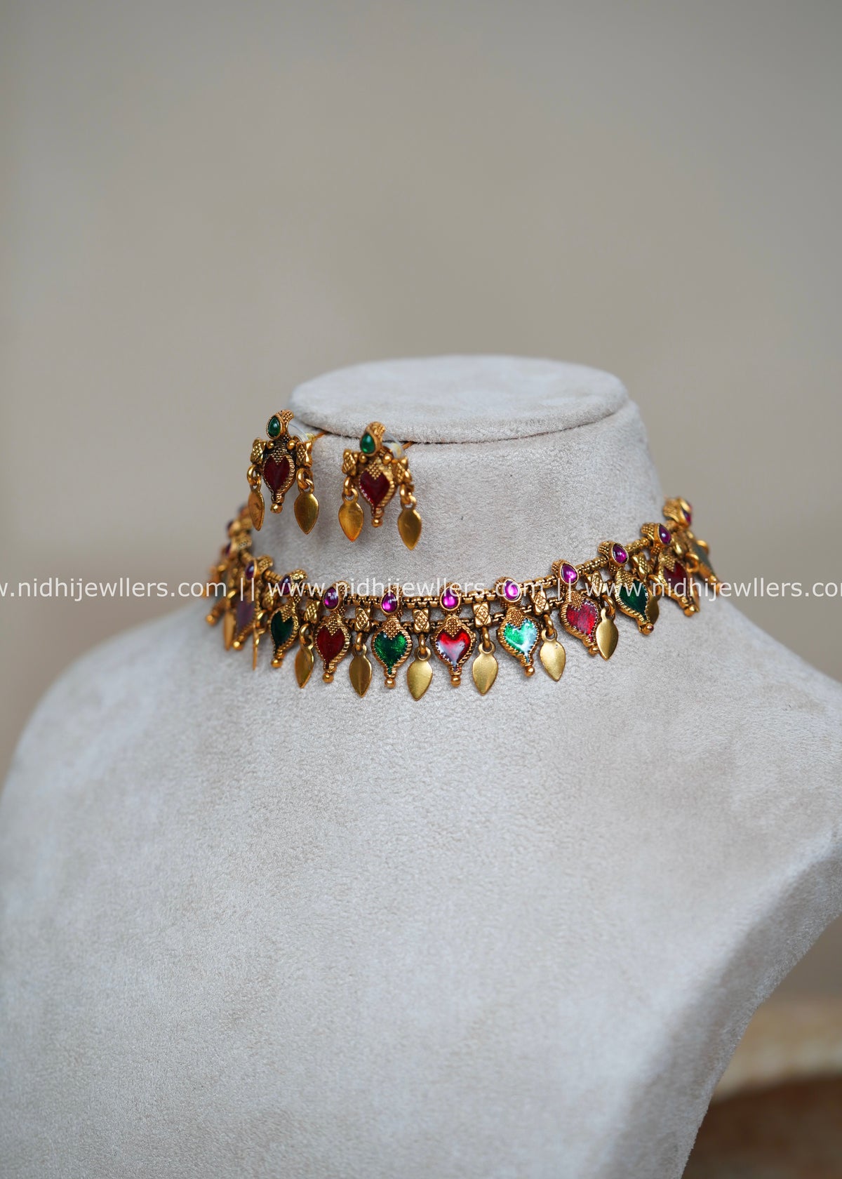 Palakka Elakkathali Fusion Choker Set -Multi colour - (Elakkathali, Palakka)