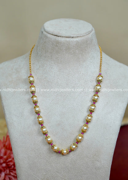 Double-Stranded Multi-Colored Gemstone and Pearl Layered Necklace-Navya