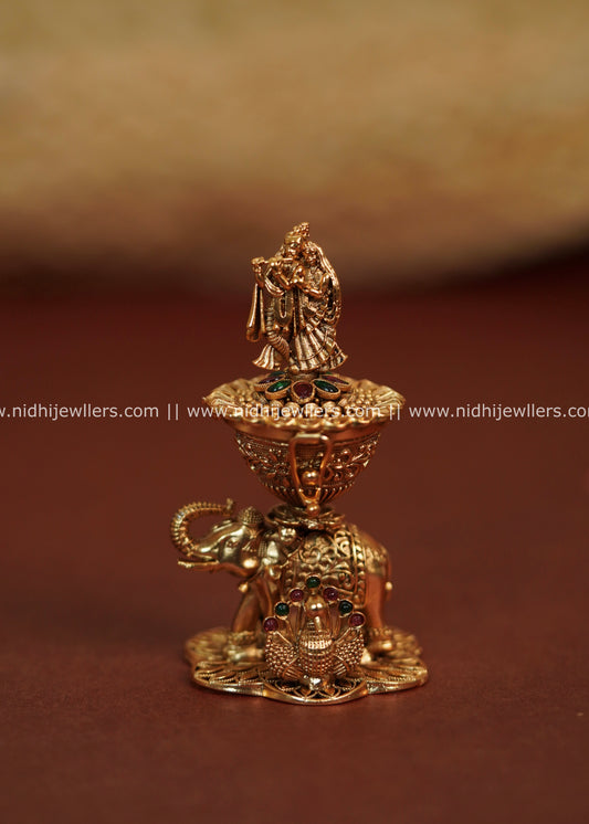 Radha Krishna and Elephant Kumkum Box (Sindoor Dani)