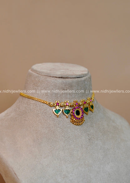 Real Gold Polish Traditional Palakka Leaf Choker - Gaurika