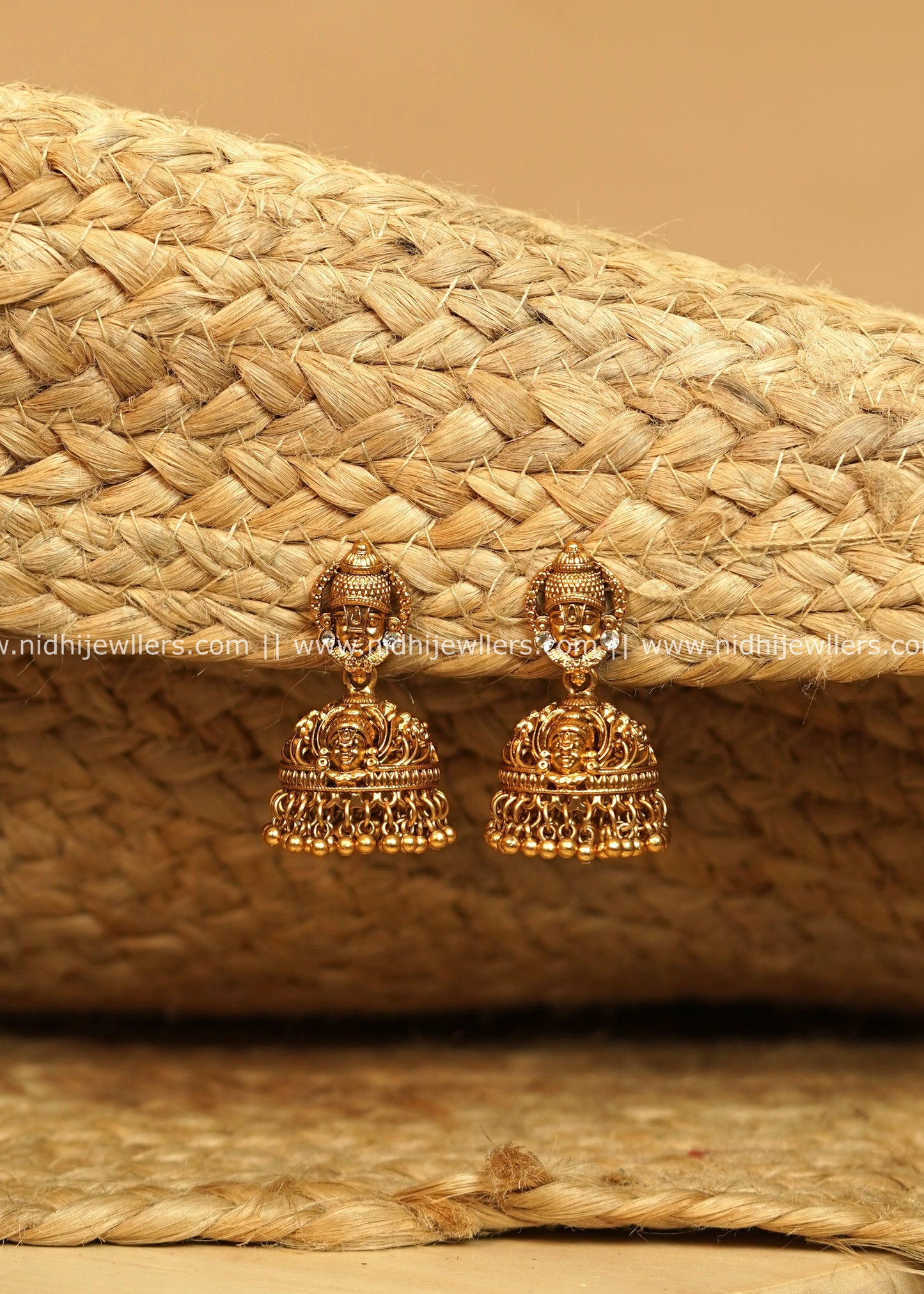 Traditional Divine Face Nakshi Jhumka Earrings - Mythili