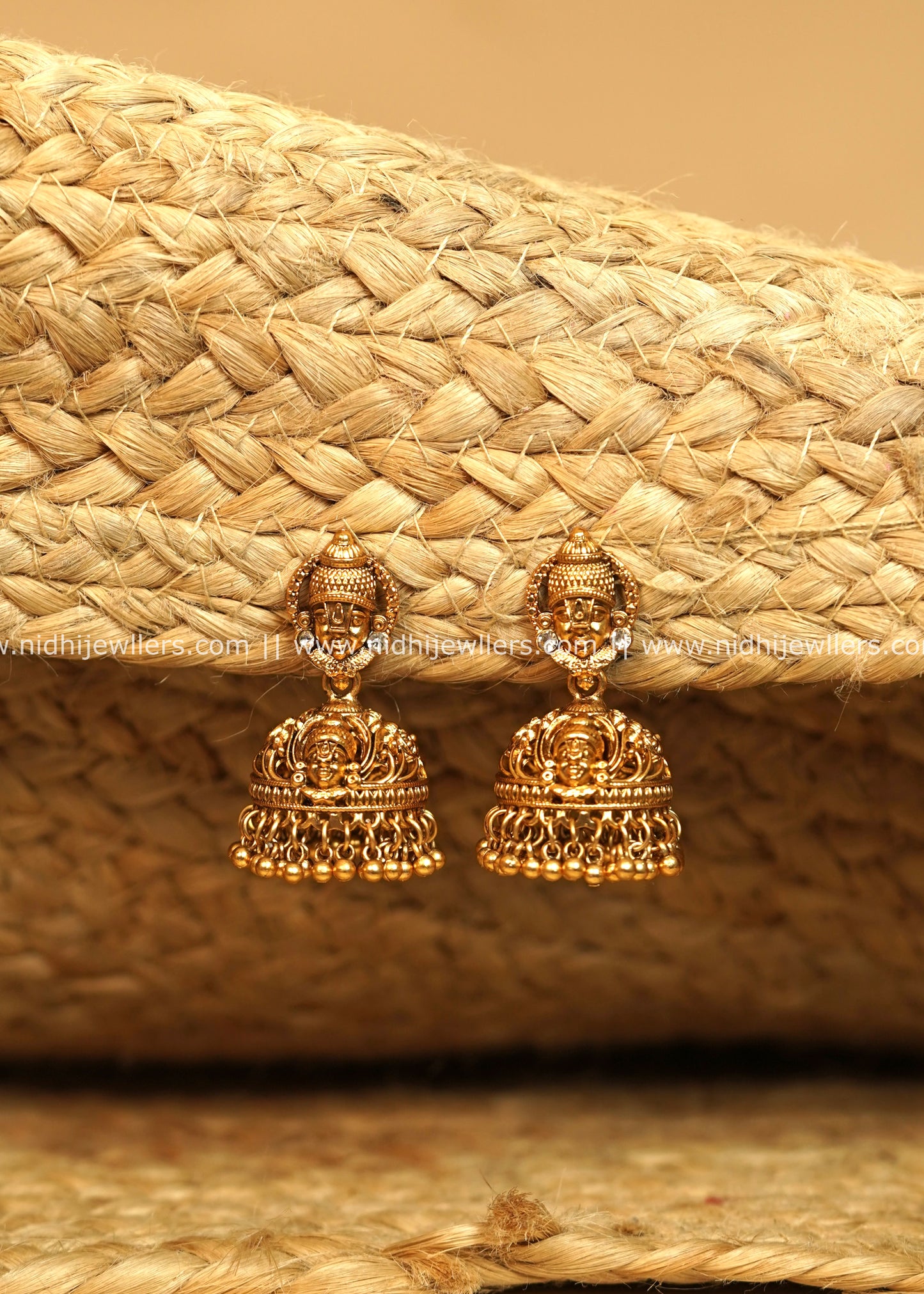 Traditional Divine Face Nakshi Jhumka Earrings - Mythili