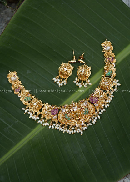 PremiumLakshmi Nakshi necklace white beads