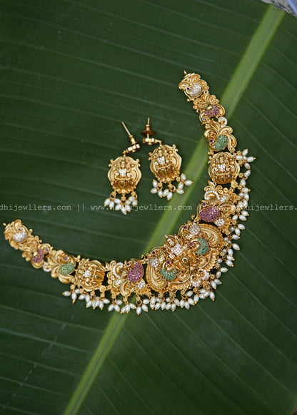 PremiumLakshmi Nakshi necklace white beads