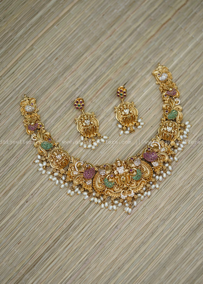 PremiumLakshmi Nakshi necklace white beads