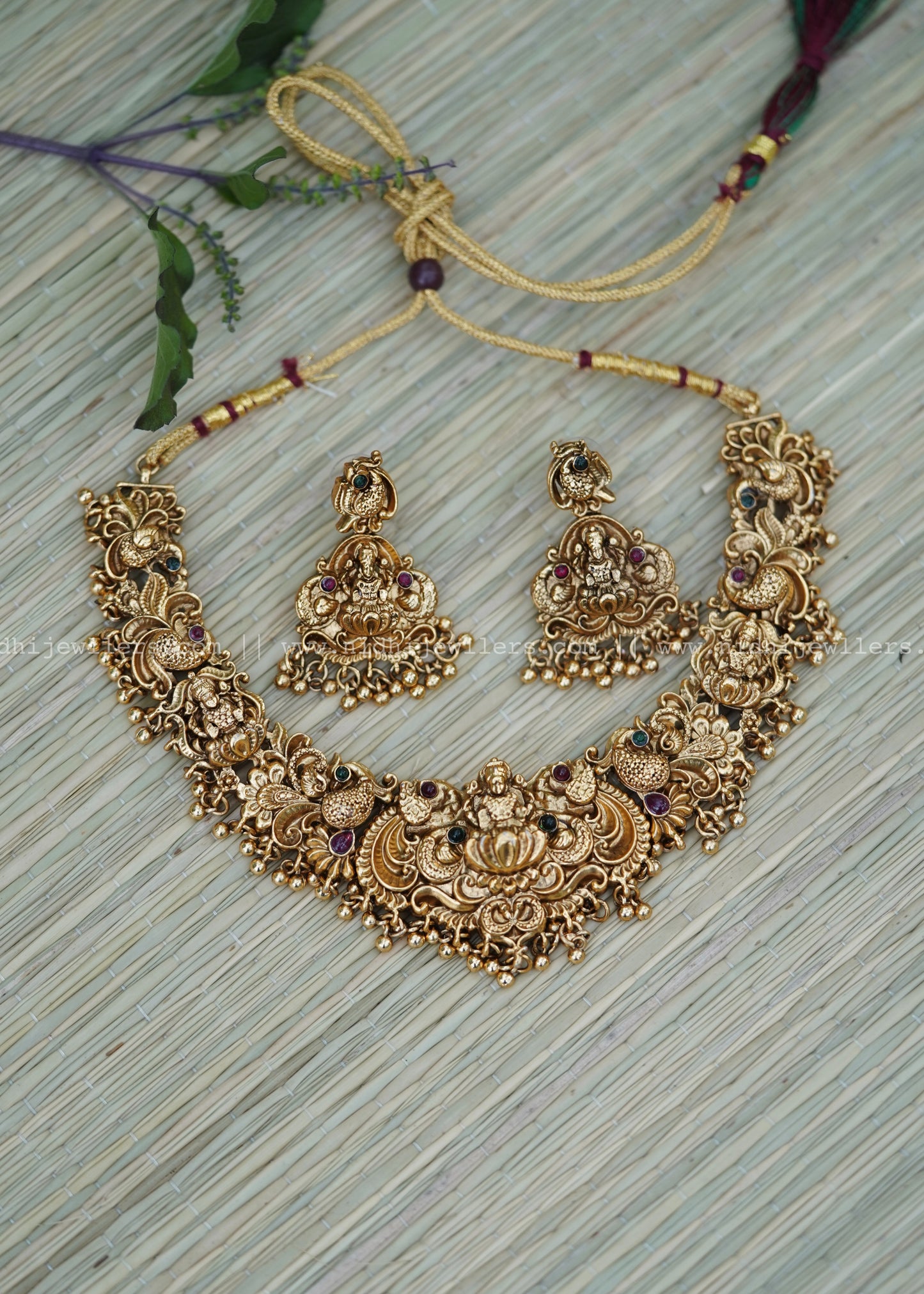 Lakshmi Nakshi necklace golden beads