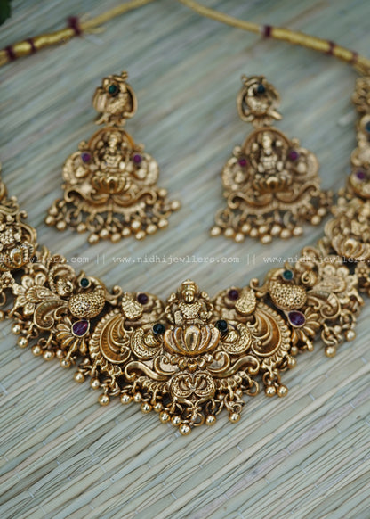 Lakshmi Nakshi necklace golden beads