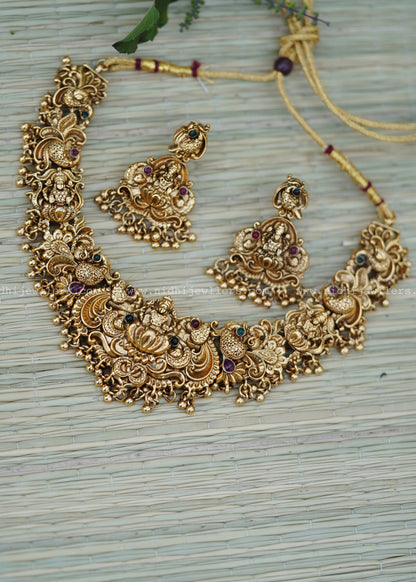 Lakshmi Nakshi necklace golden beads
