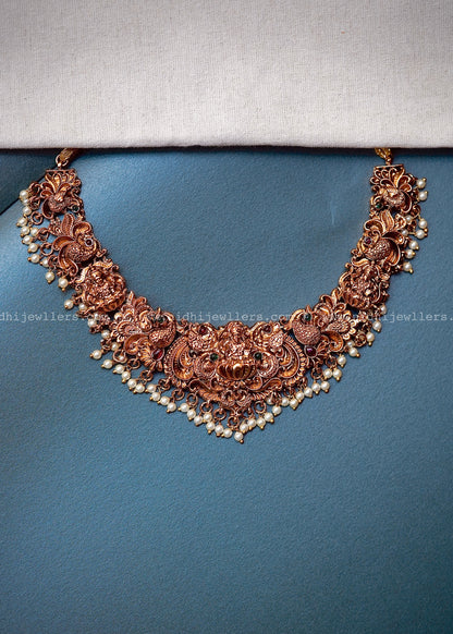 Premium Lakshmi Nakshi necklace white beads