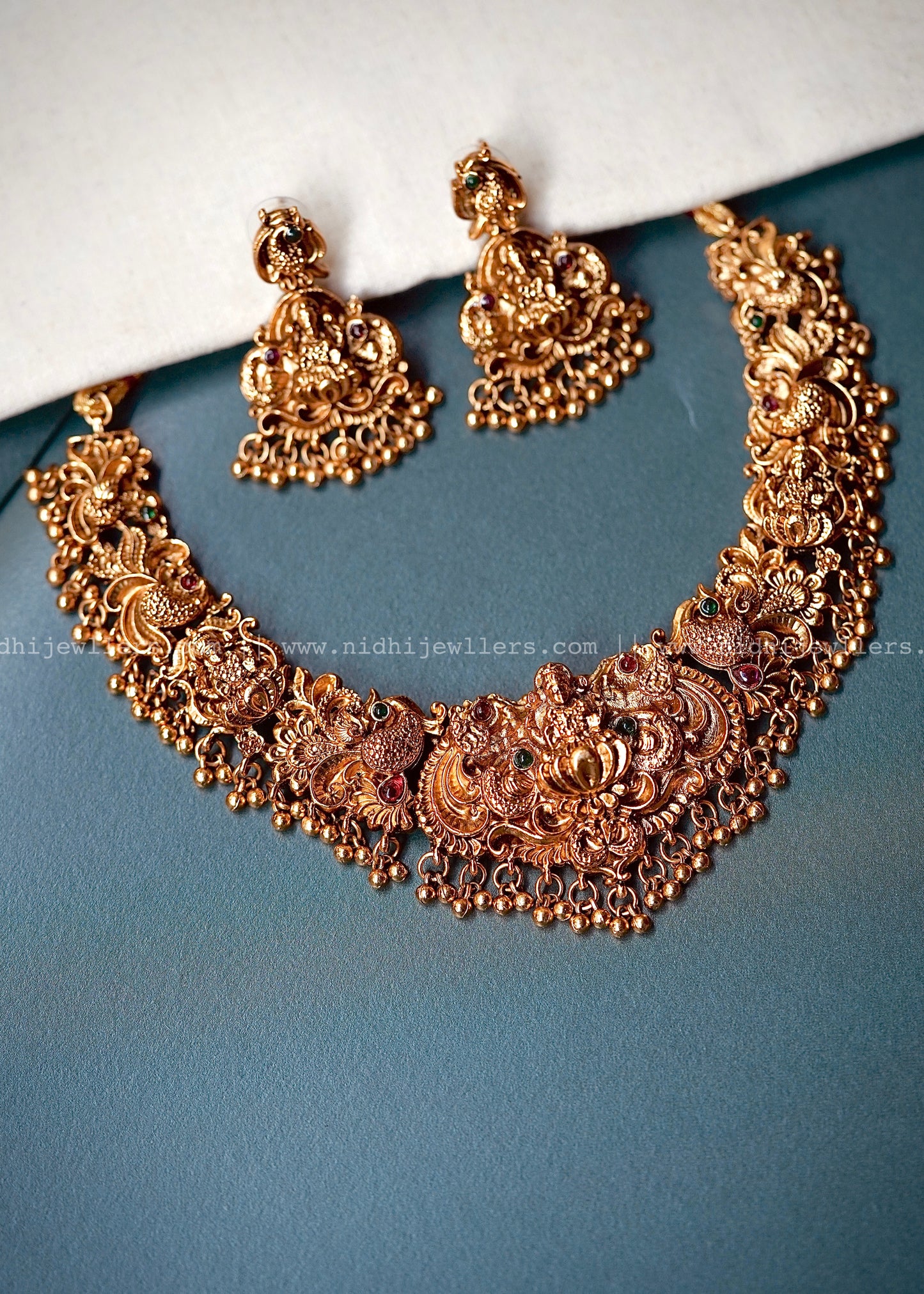 Lakshmi Nakshi necklace golden beads