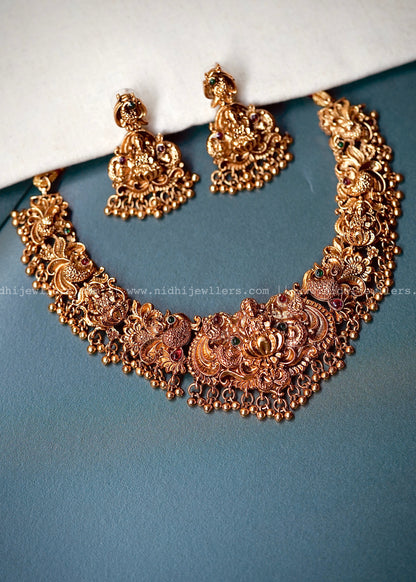 Lakshmi Nakshi necklace golden beads