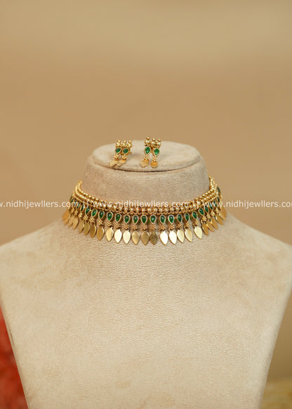 Classic Green Elakkathali Choker Set - Yami