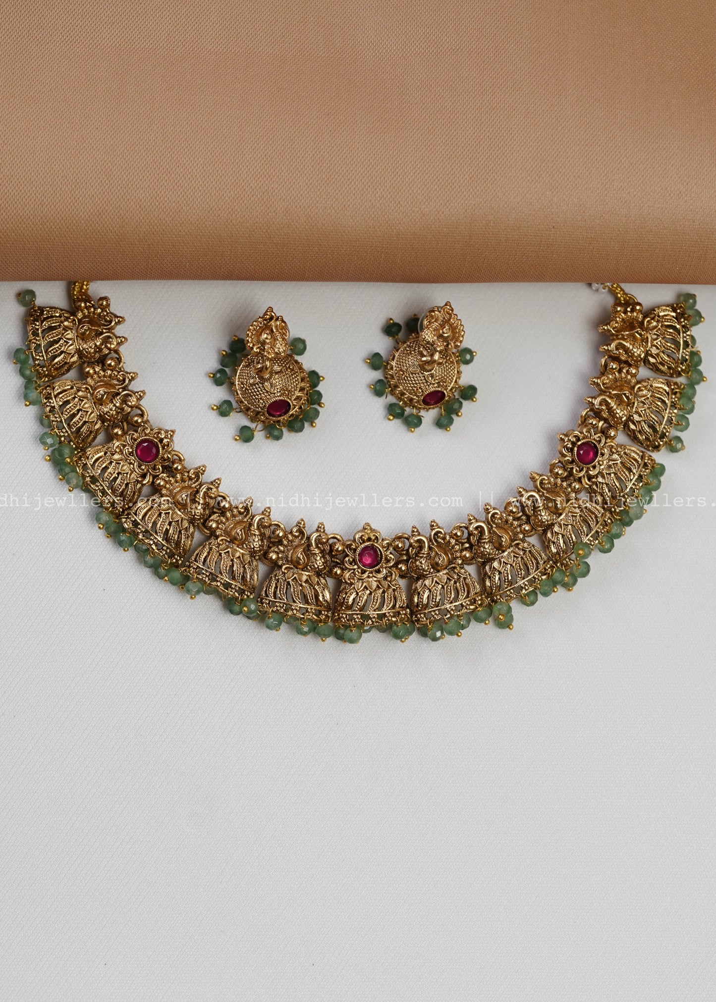 Jhumka-peacock necklace