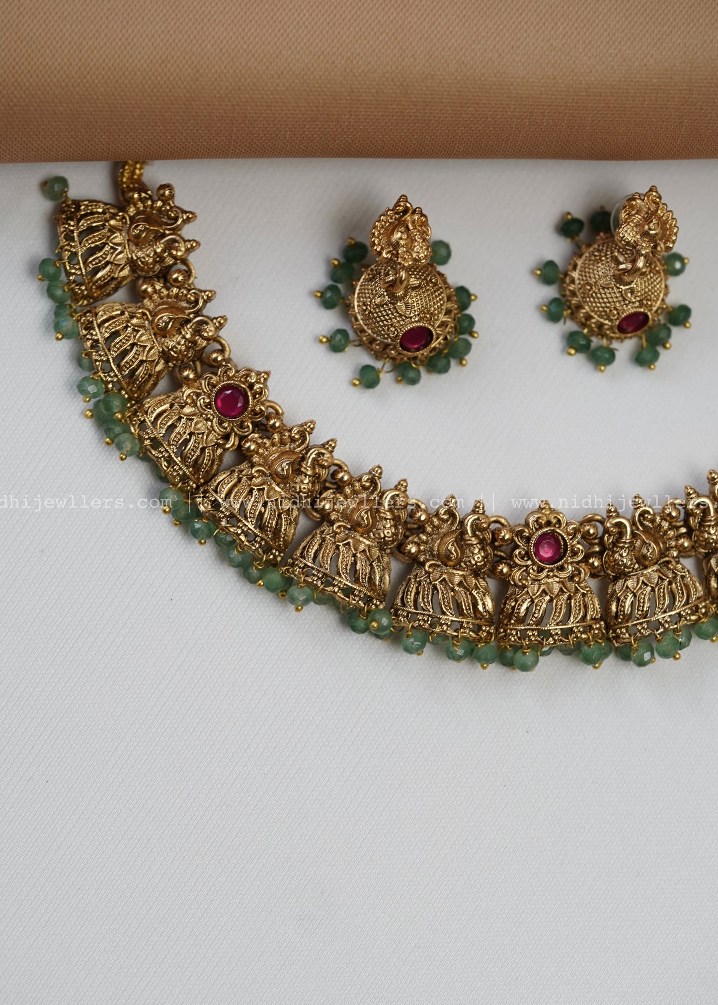 Jhumka-peacock necklace