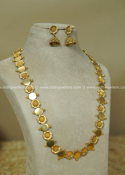 Alternating Floral and Coin Long Haram Set - Anna