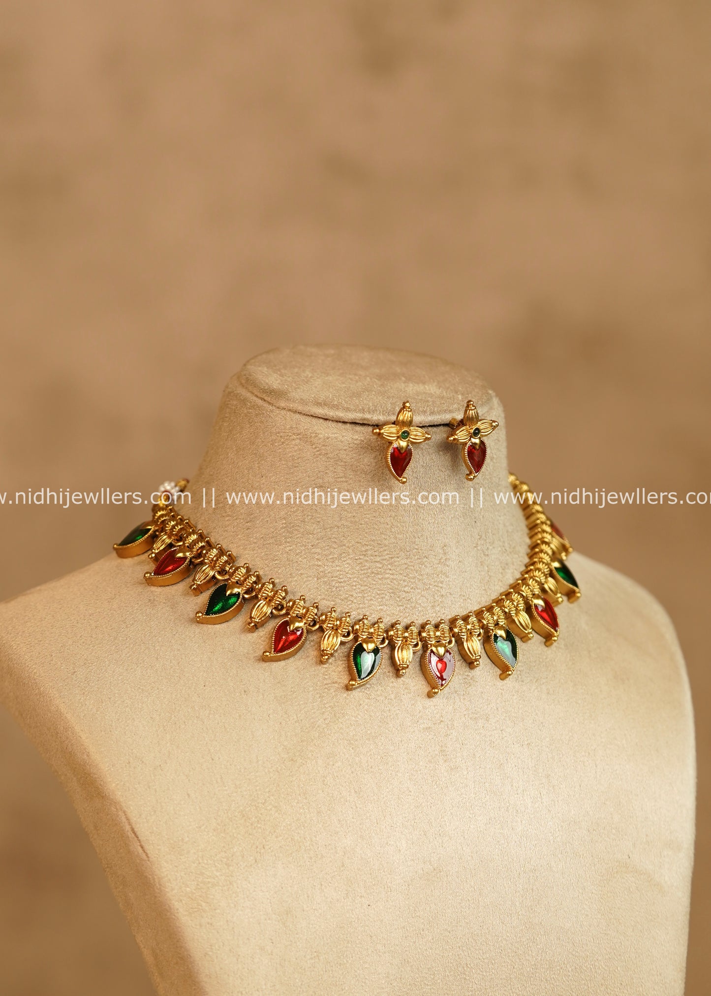 Multi-Color Palakka Mango Choker Set - Punya