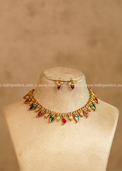 Multi-Color Palakka Mango Choker Set - Punya